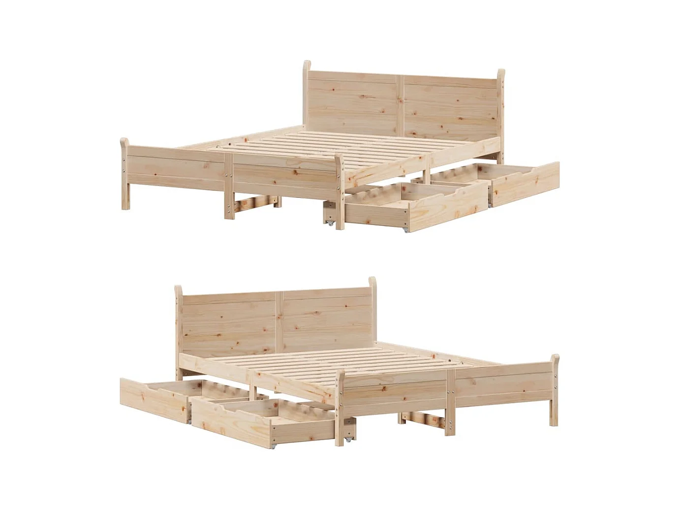 Cadre de lit sans matelas 150x200 cm bois de pin massif