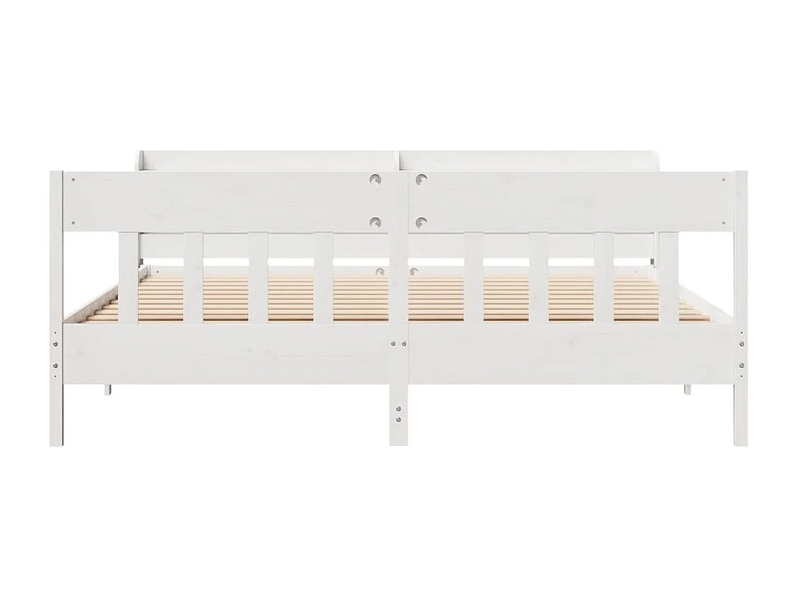 Giroletto senza Materasso Bianco 200x200 cm Legno Massello Pino