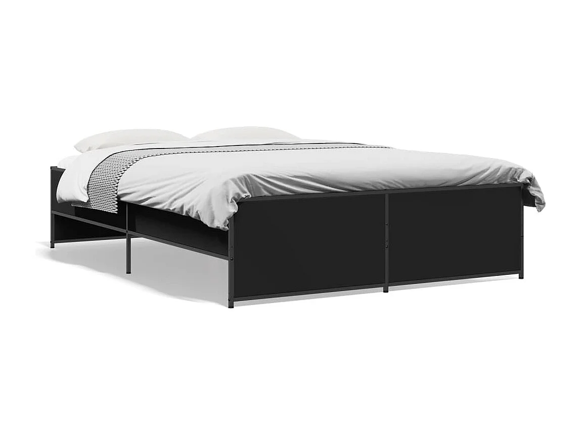 Cadre de lit sans matelas noir 135x190 cm