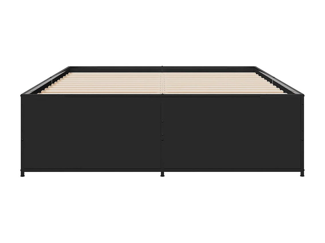 Estructura de cama madera de ingeniería y metal negro 135x190cm