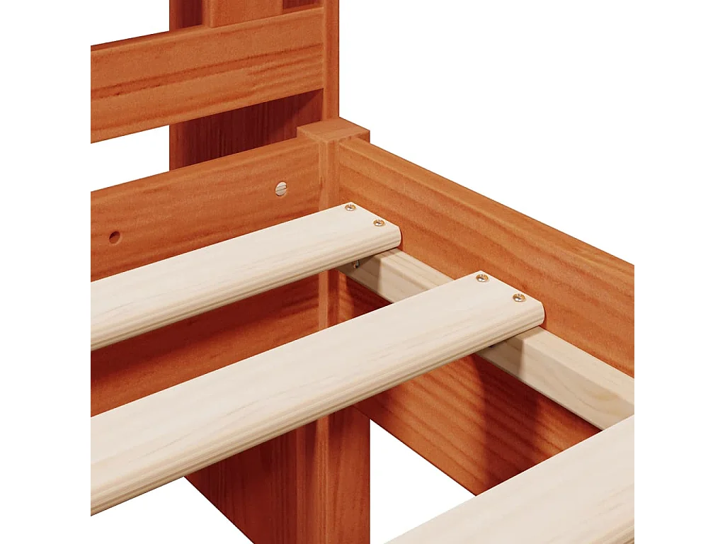 Letto Libreria senza Materasso Marrone Cera 90x190 cm in Pino