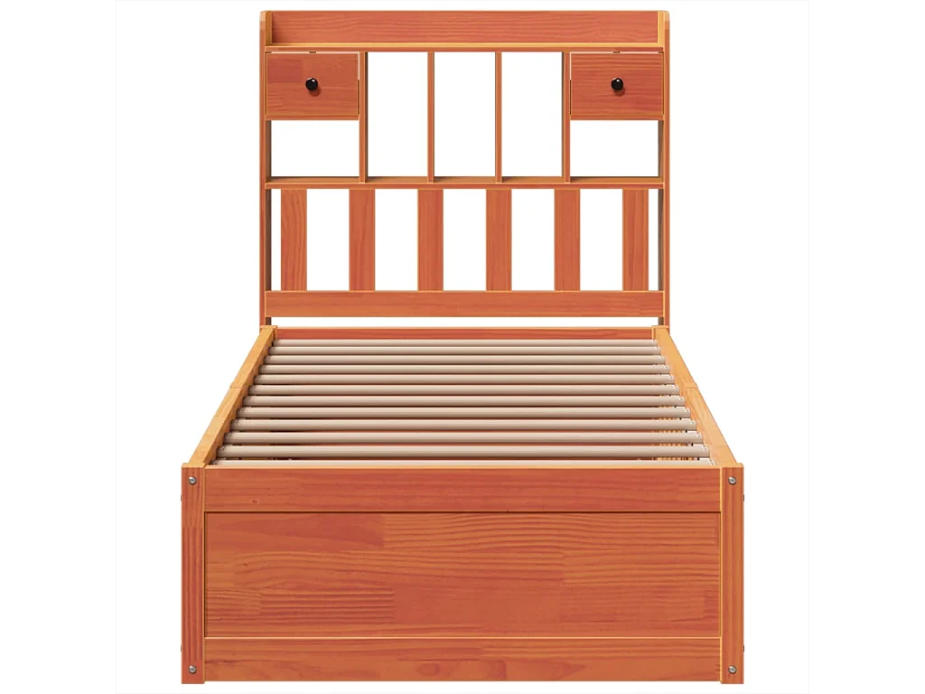 Cadre de lit sans matelas cire marron 90x200 cm bois pin massif