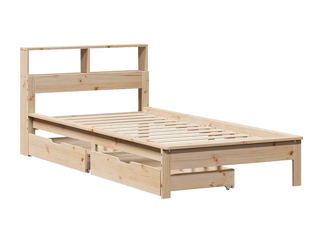 Massivholzbett mit Regal ohne Matratze 90x190 cm Kiefer