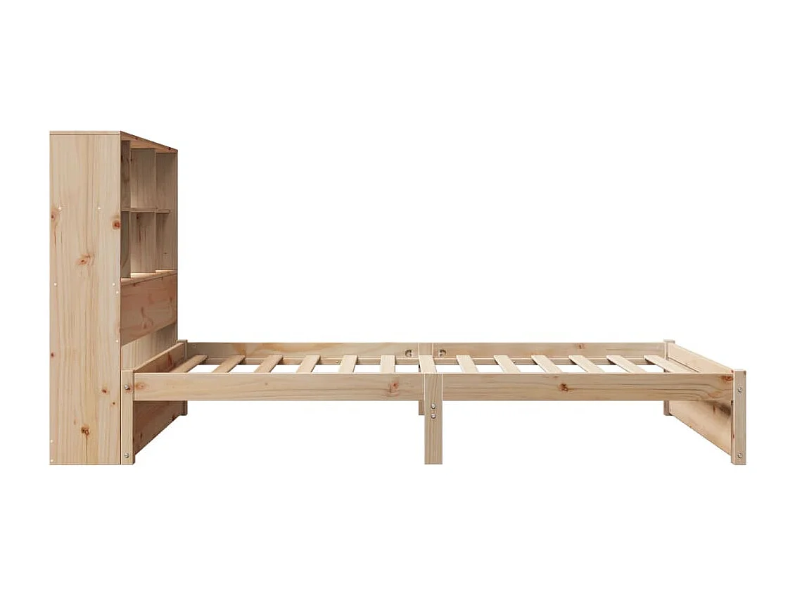 Lit bibliothèque sans matelas 90x190 cm bois de pin massif