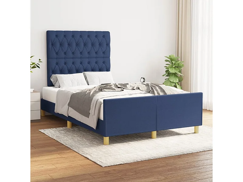 Giroletto con Testiera Blu 120x190 cm in Tessuto