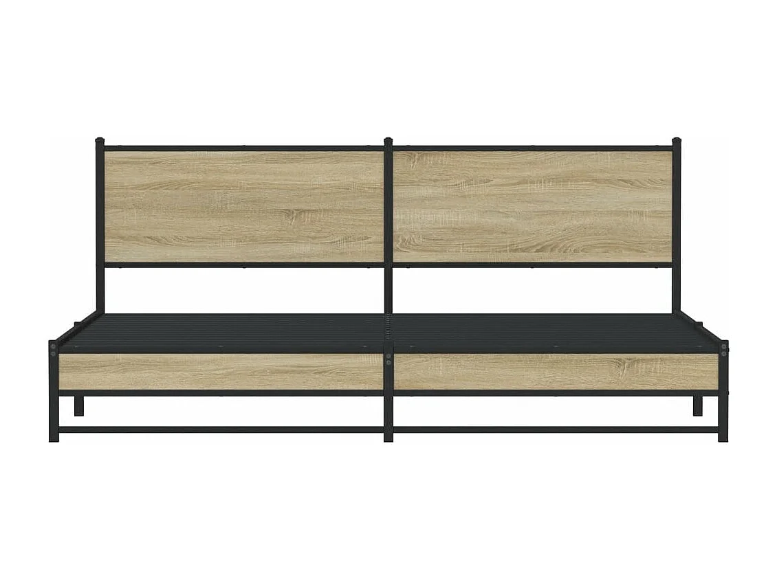 Cadre de lit en métal sans matelas chêne sonoma 193x203 cm