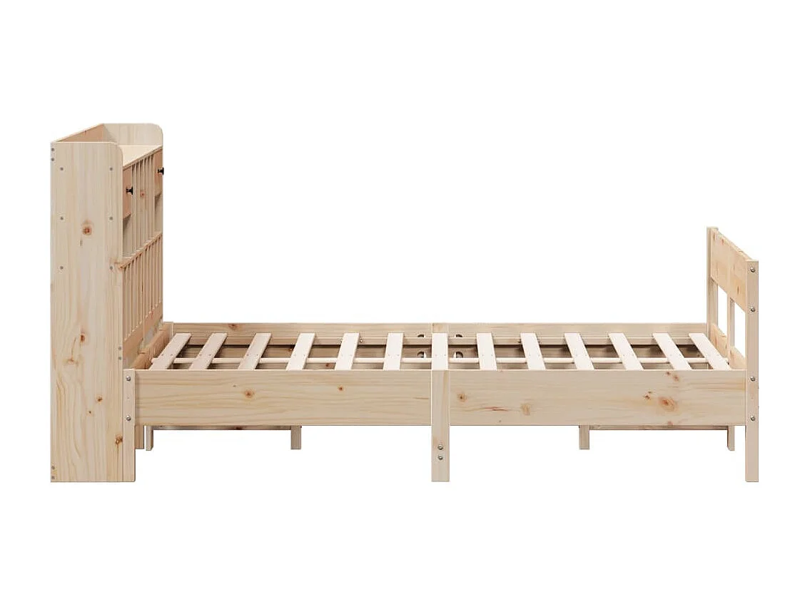 Letto Libreria senza Materasso 140x200 cm in Legno di Pino