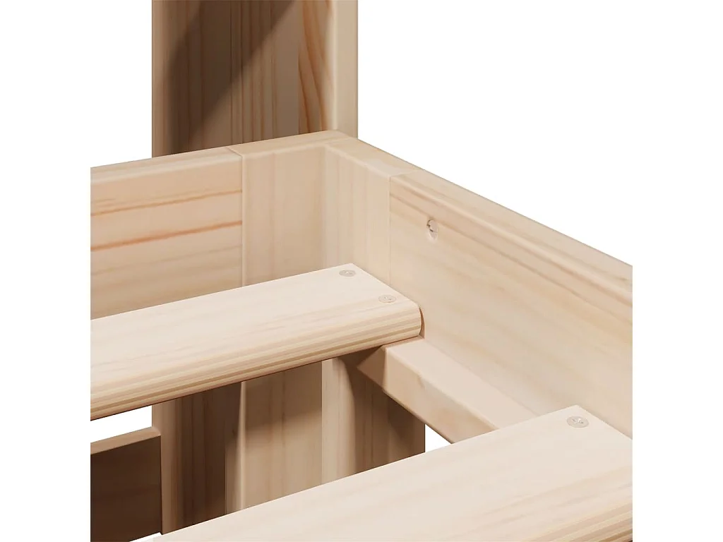 Lit bibliothèque sans matelas 160x200 cm bois massif de pin