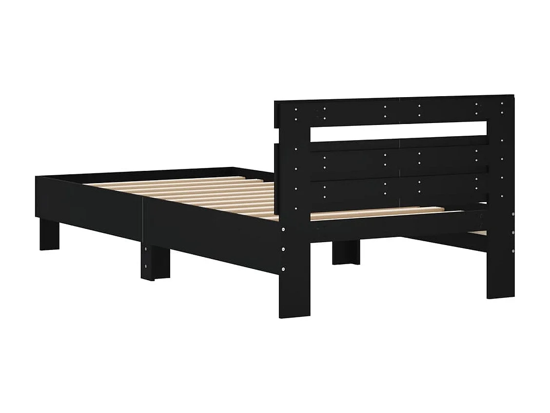 Estrutura cama c/ cabeceira 100x200 cm derivados madeira preto