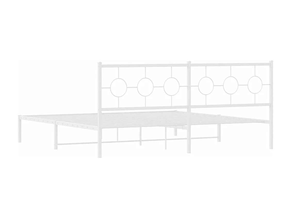 Estructura cama sin colchón con cabecero metal blanco 193x203cm