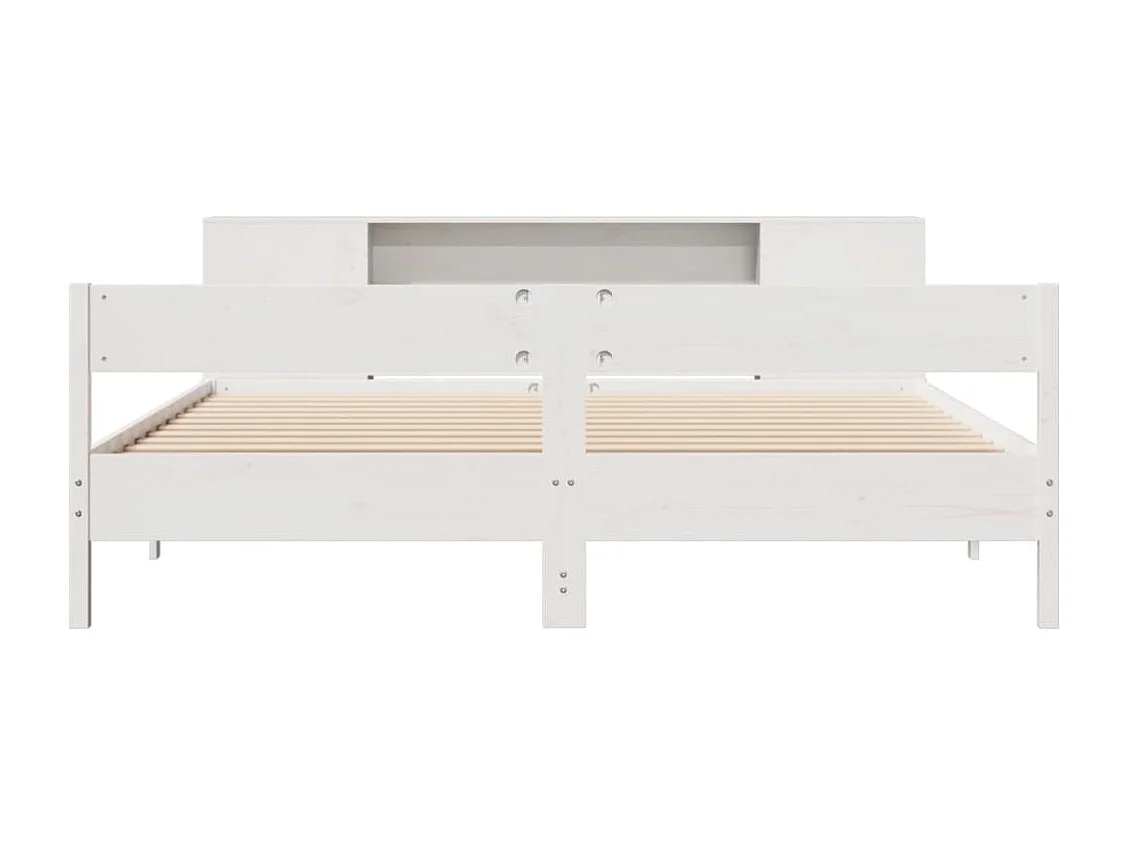 Letto Libreria senza Materasso Bianco 200x200 cm Legno di Pino
