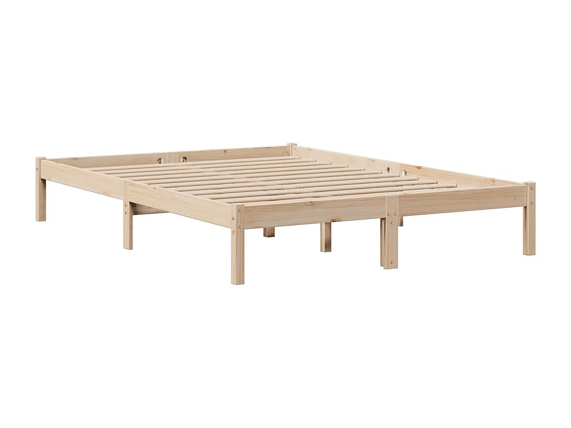 Lit bibliothèque sans matelas 140x200 cm bois massif de pin