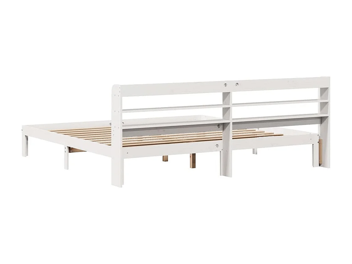 Bettgestell mit Kopfteil ohne Matratze Weiß 200x200 cm