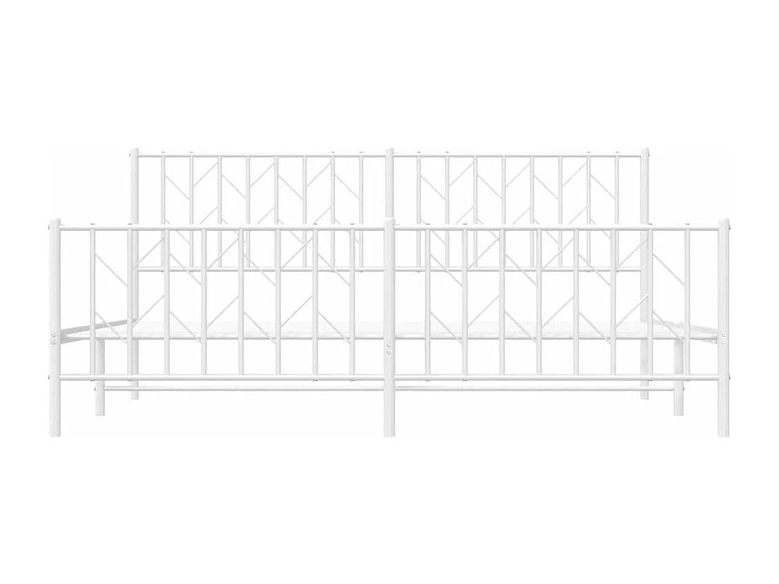 Giroletto con Testiera e Pediera Metallo Bianco 183x213 cm