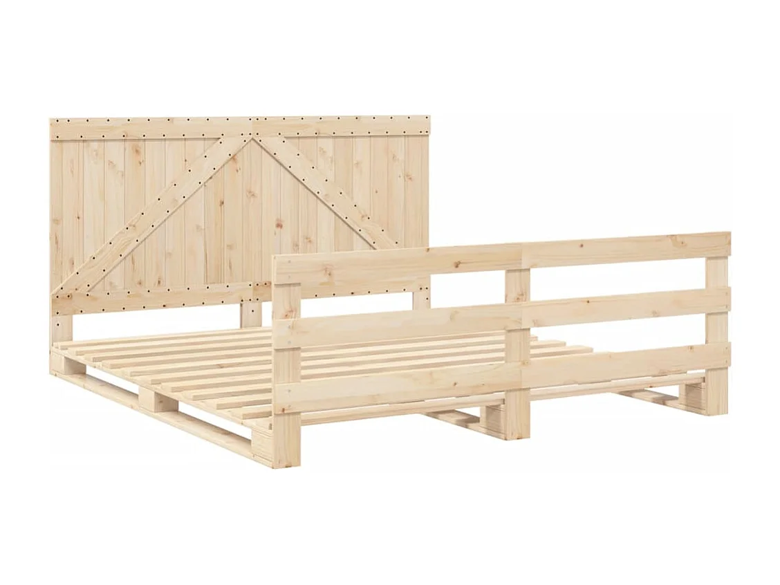Cadre de lit sans matelas avec tête de lit 200x200 cm