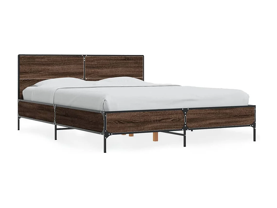 Cadre de lit sans matelas chêne marron 140x190 cm
