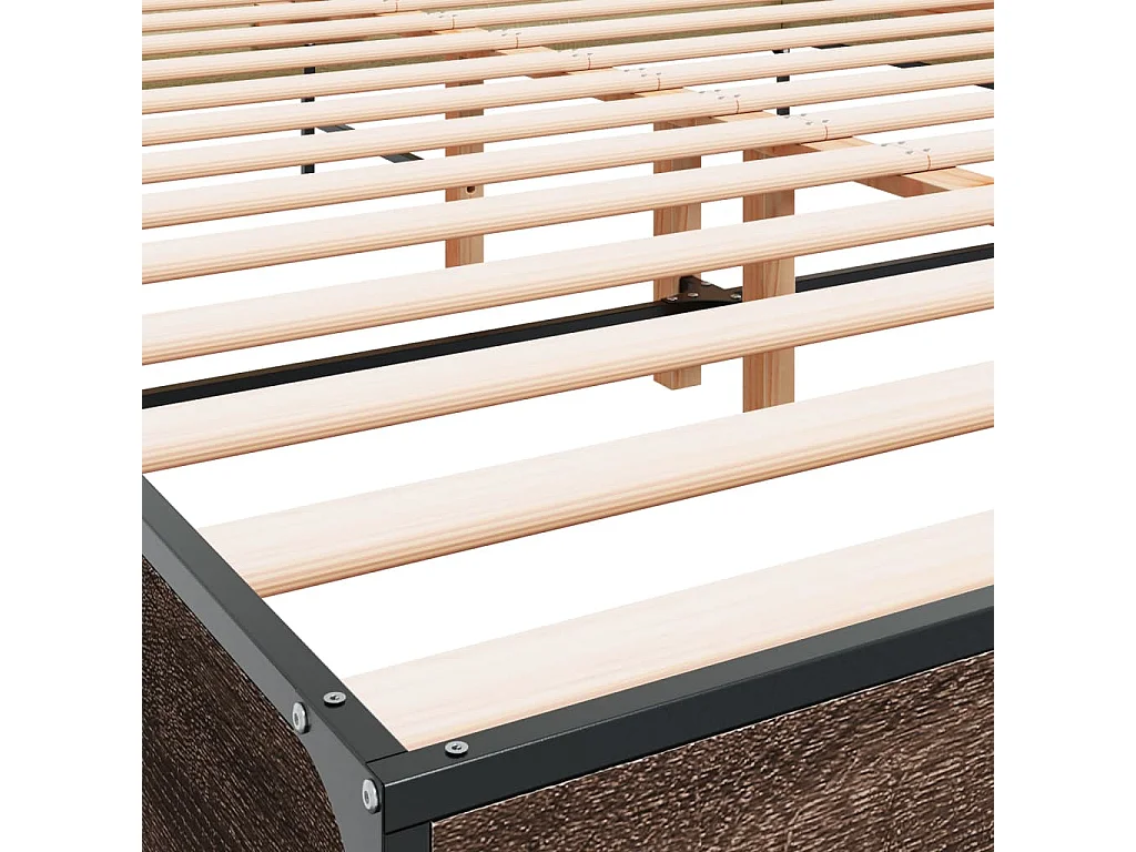 Cadre de lit sans matelas chêne marron 140x190 cm