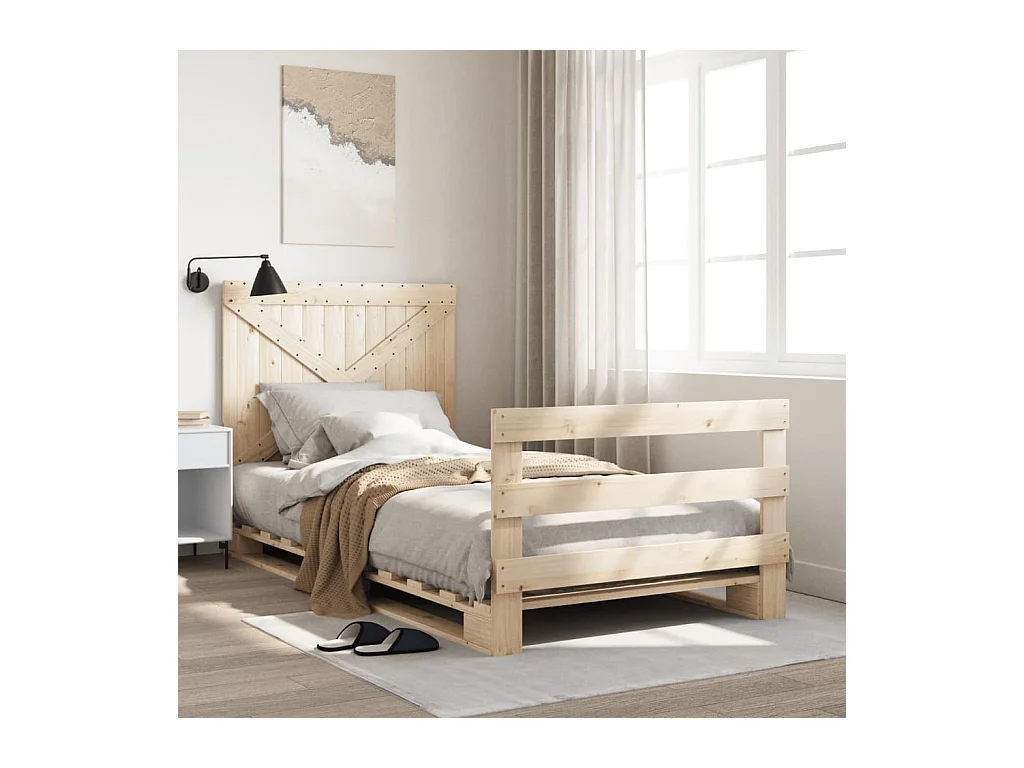 Cadre de lit sans matelas avec tête de lit 100x200 cm