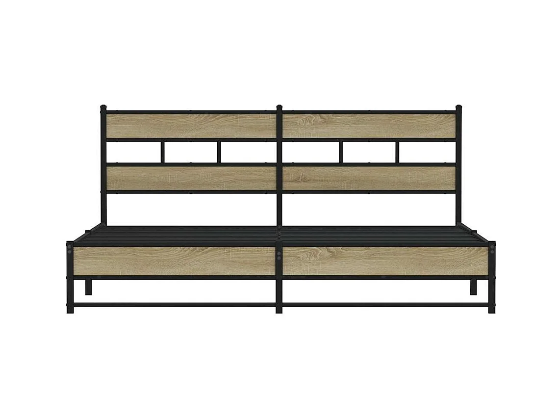 Cadre de lit en métal sans matelas chêne sonoma 193x203 cm