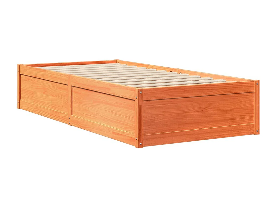 Letto senza Materasso Marrone Cera 90x200 cm Legno di Pino