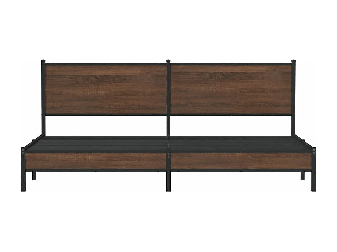 Cadre de lit en métal sans matelas chêne marron 193x203 cm