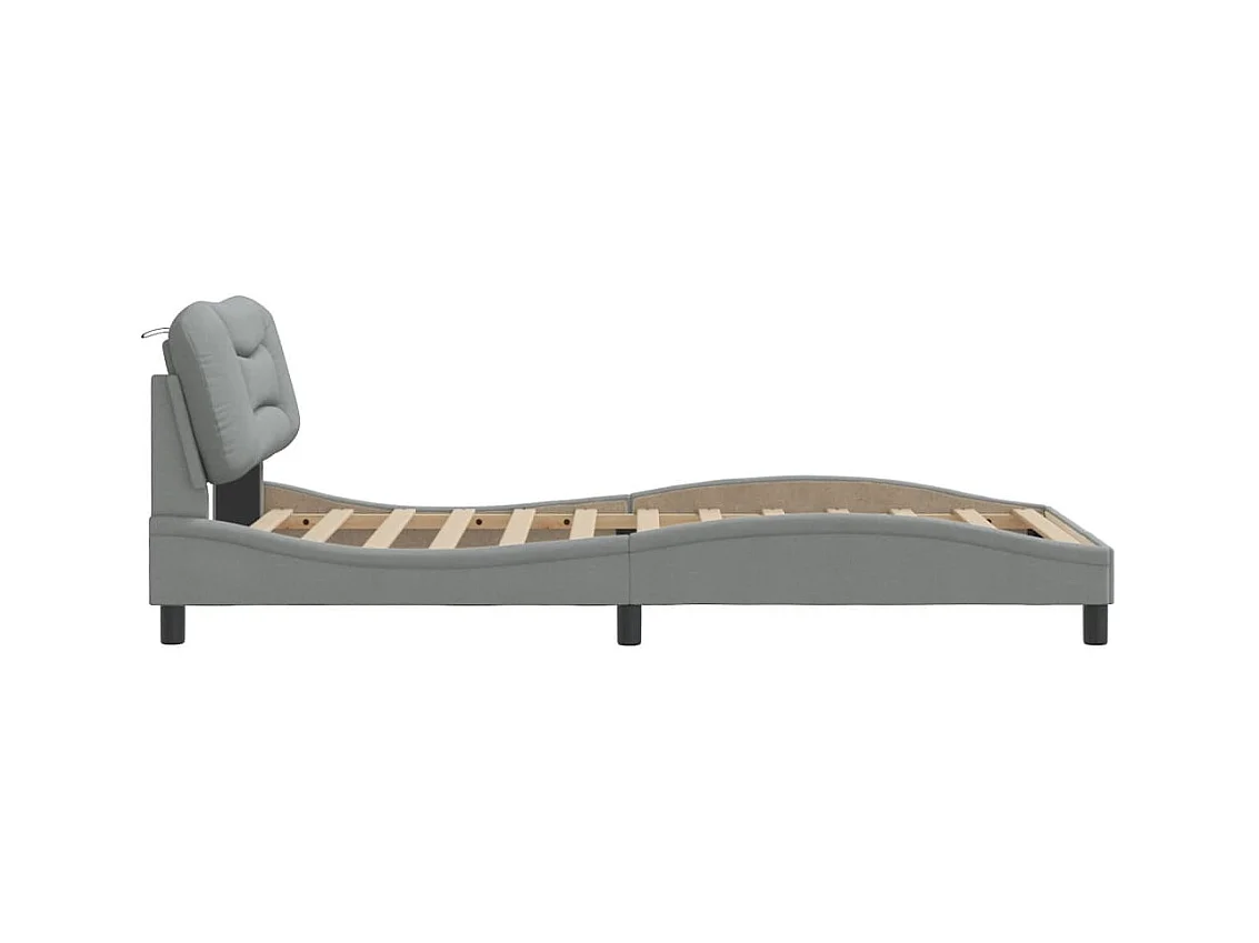 Bedframe zonder matras 100x200 cm stof lichtgrijs