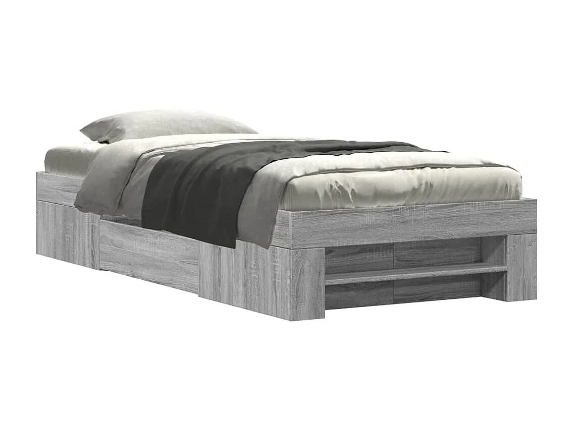 Estrutura cama 75x190 cm derivados de madeira cinzento sonoma