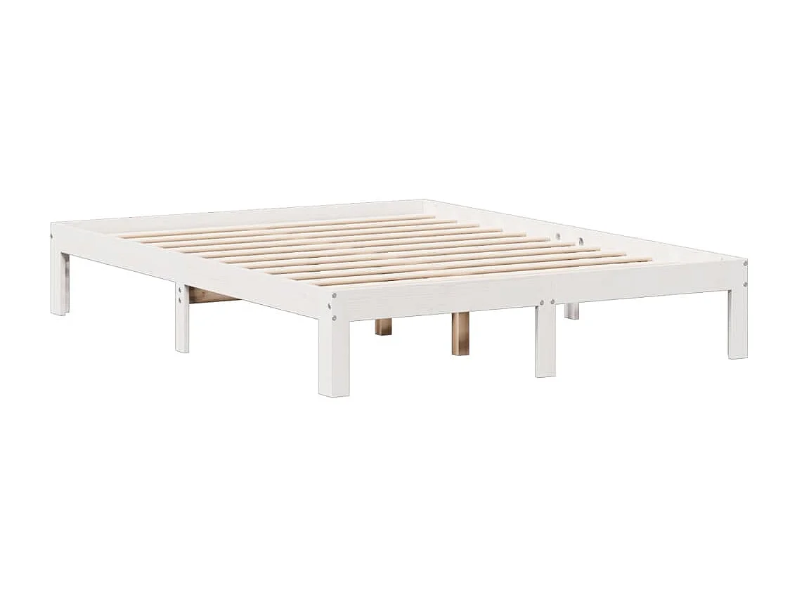 Cama com estante sem colchão 160x200 cm pinho maciço branco