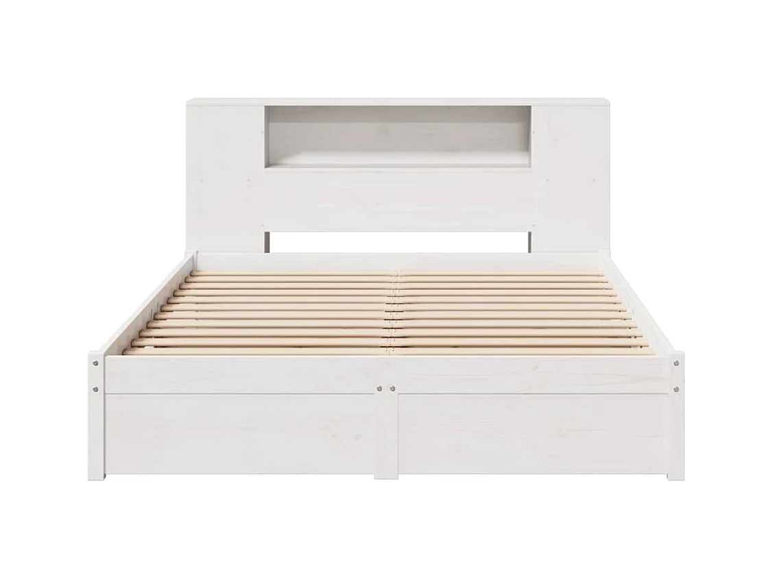 Letto Libreria senza Materasso Bianco 160x200 cm Legno di Pino