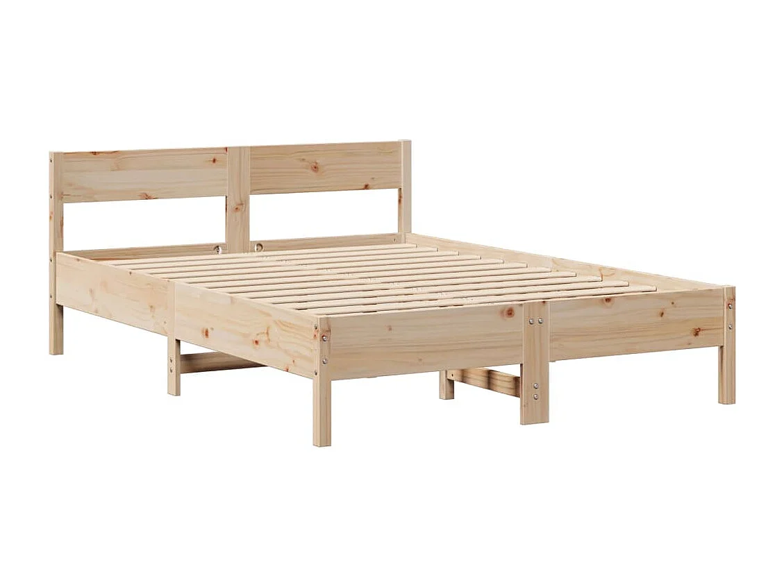 Lit bibliothèque sans matelas 135x190 cm bois de pin massif