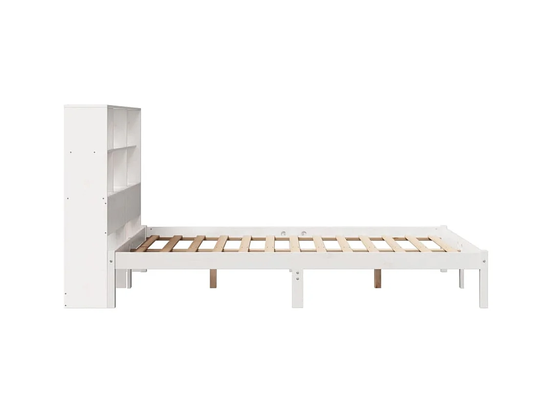 Letto Libreria senza Materasso Bianco 120x190 cm Legno di Pino