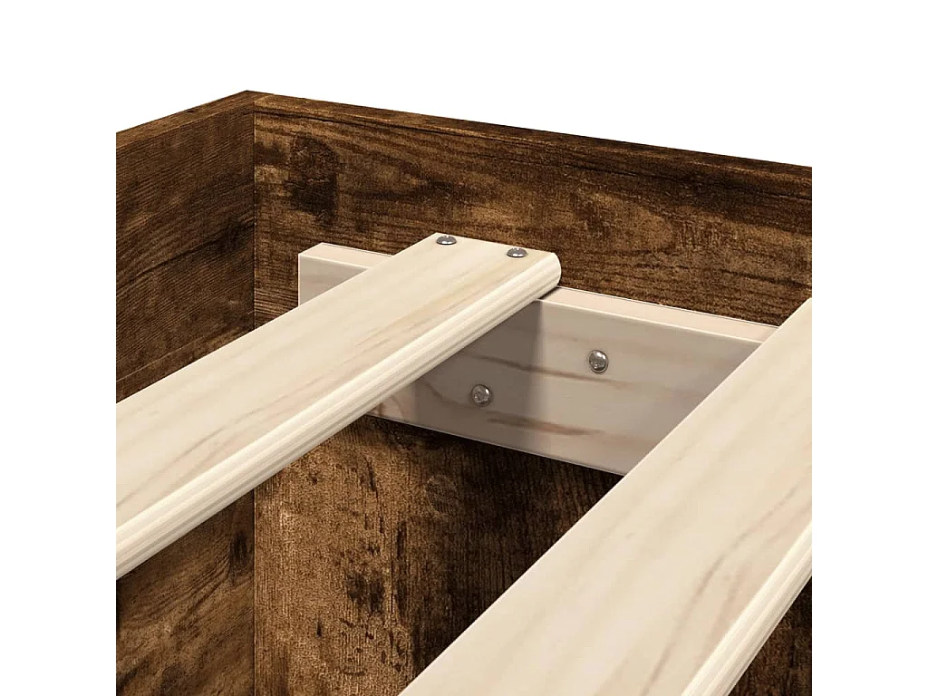 Cadre de lit sans matelas chêne fumé 200x200 cm bois ingénierie