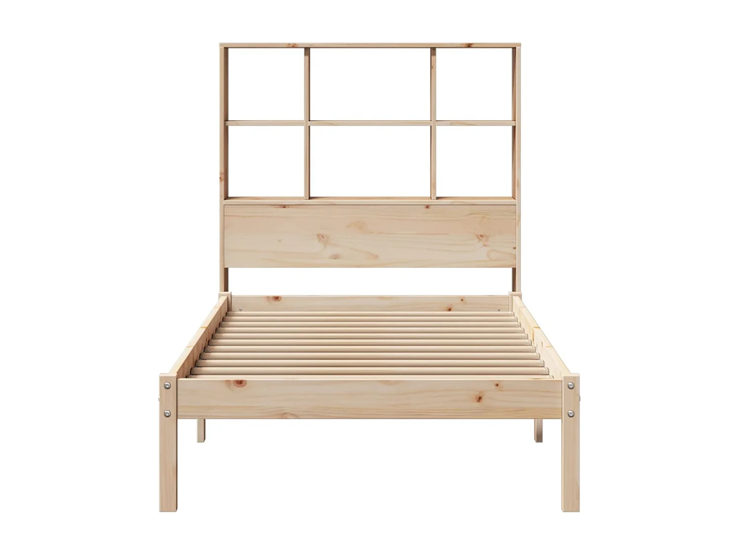 Letto Libreria senza Materasso 90x190 cm Legno Massello Pino