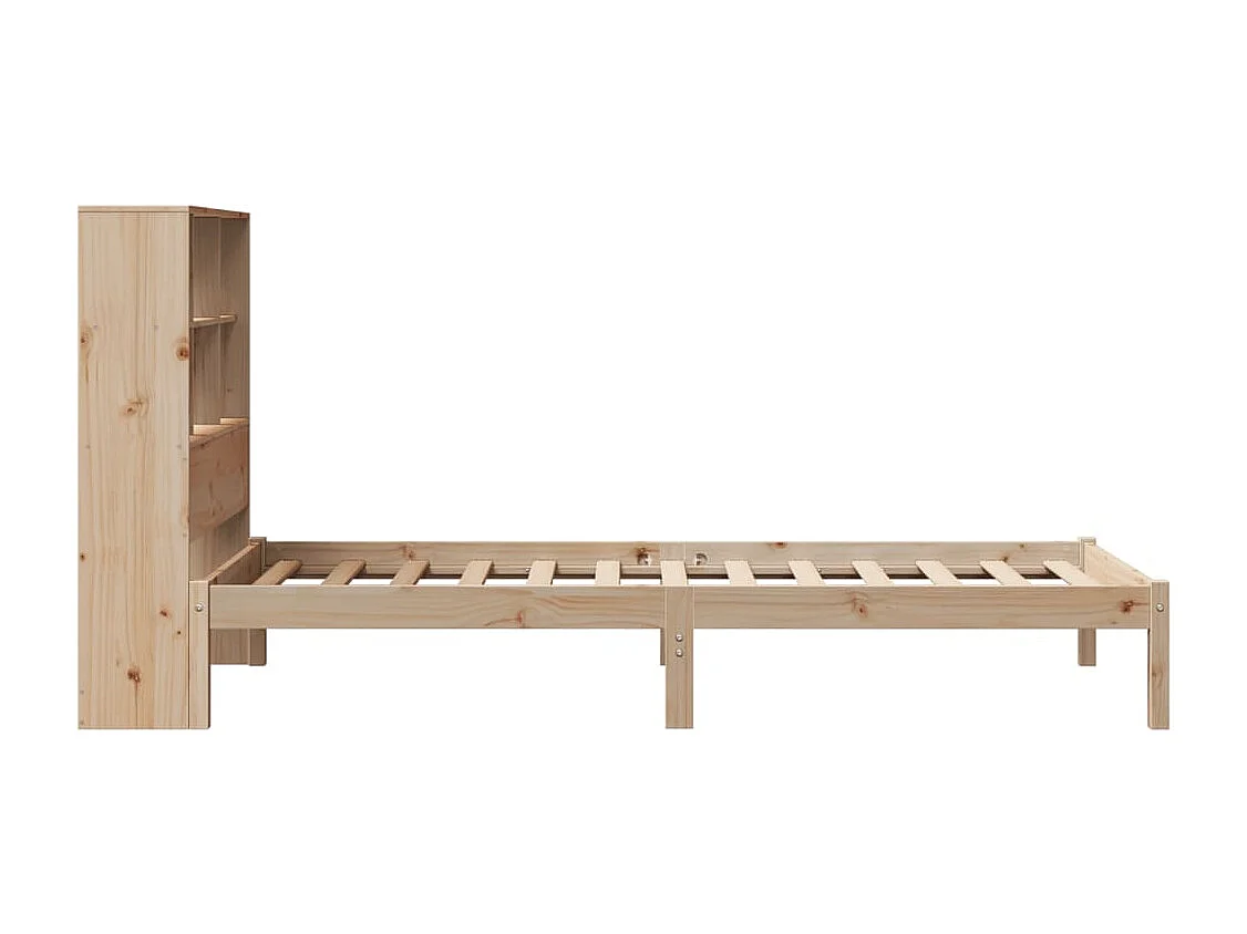 Letto Libreria senza Materasso 90x190 cm Legno Massello Pino