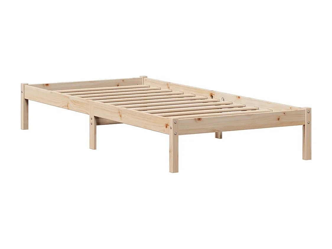 Lit bibliothèque sans matelas 90x190 cm bois de pin massif