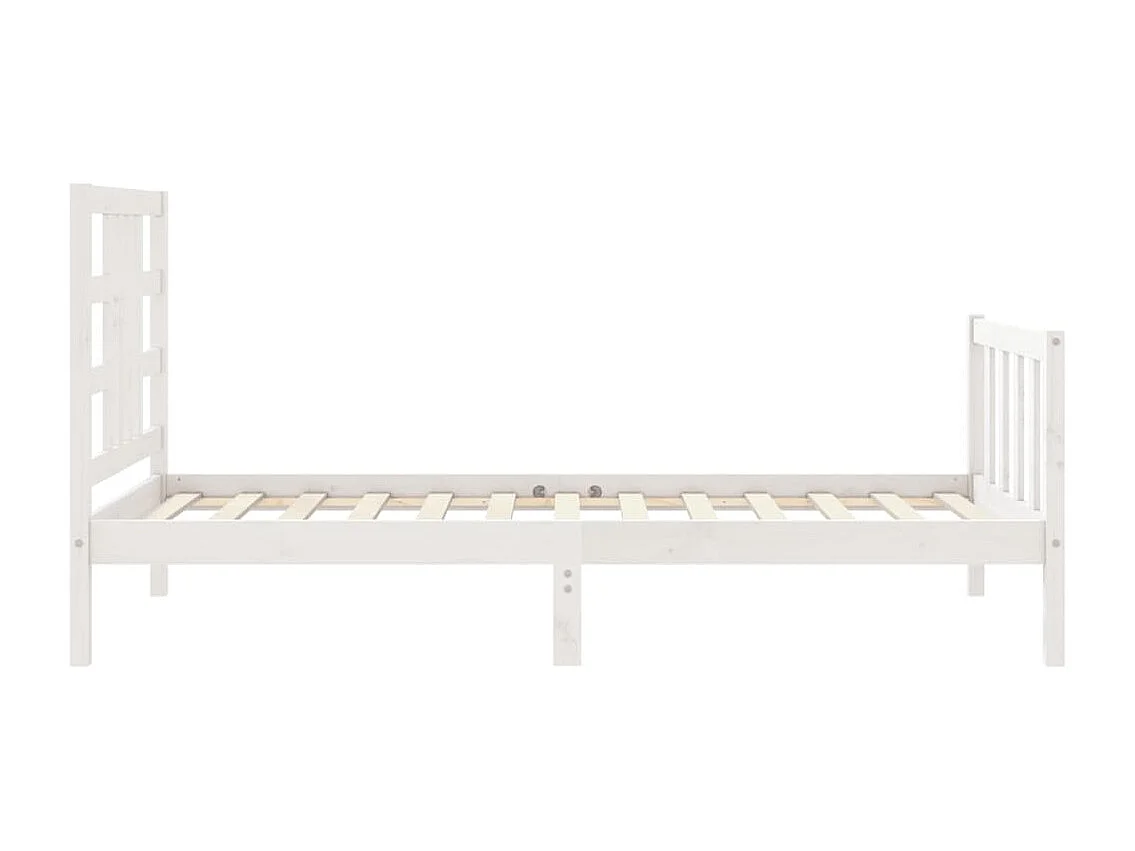 Massivholzbett ohne Matratze Weiß 100x200 cm Kiefernholz