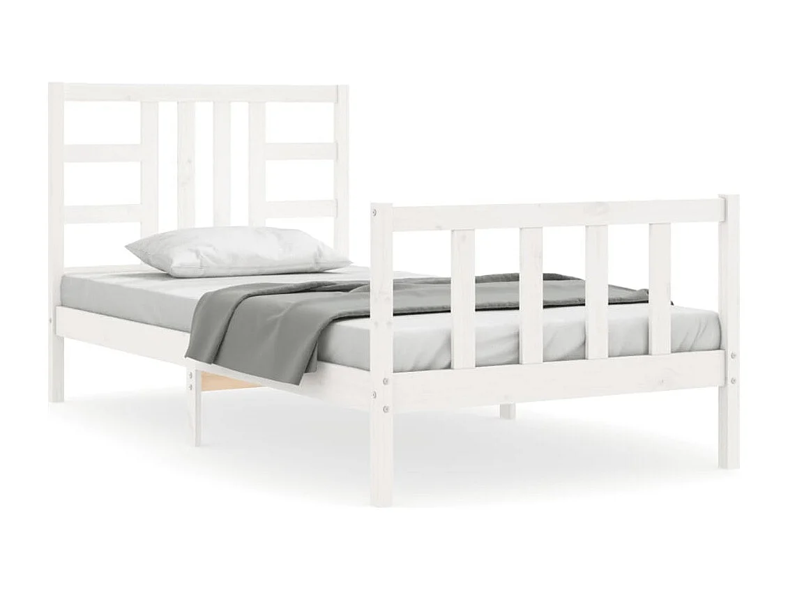 Cadre de lit sans matelas blanc 100x200 cm bois de pin massif