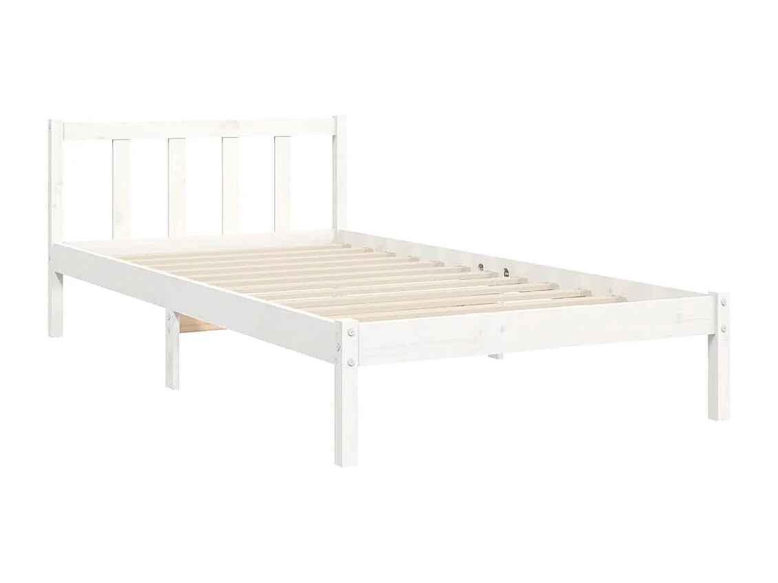 Cadre de lit sans matelas blanc 100x200 cm bois de pin massif