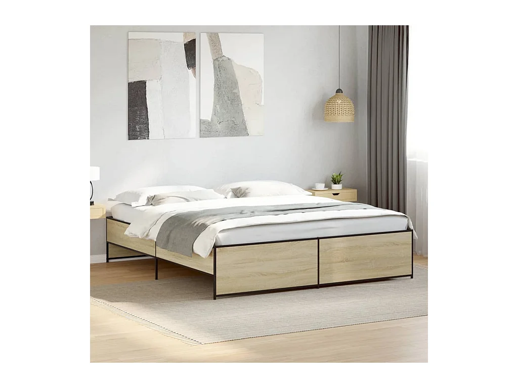 Cadre de lit sans matelas chêne sonoma 180x200 cm