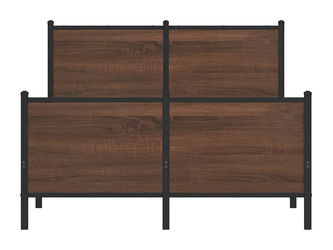 Cadre de lit en métal sans matelas chêne marron 120x200 cm