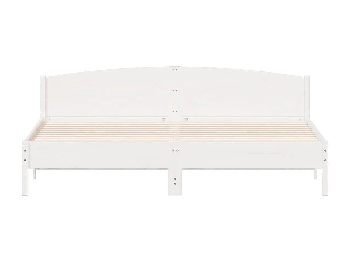 Cadre de lit sans matelas blanc 200x200 cm bois massif de pin