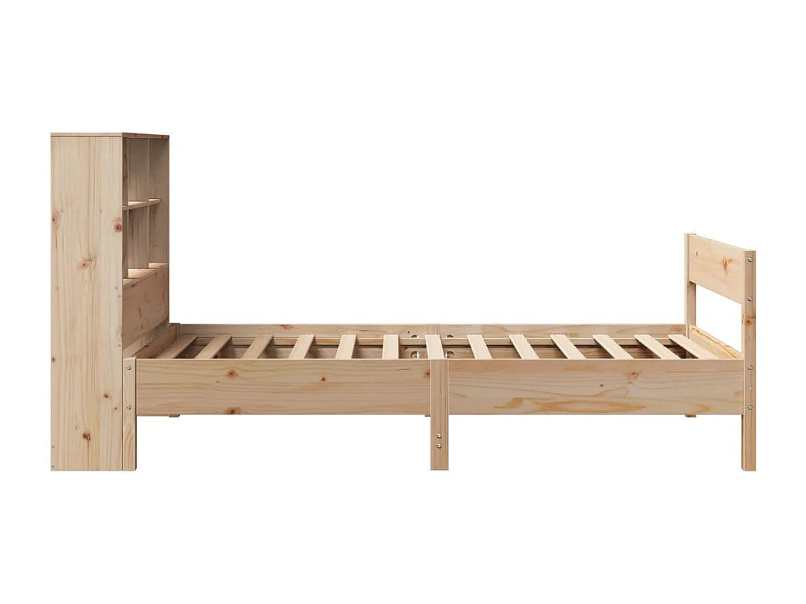 Lit bibliothèque sans matelas 90x190 cm bois de pin massif