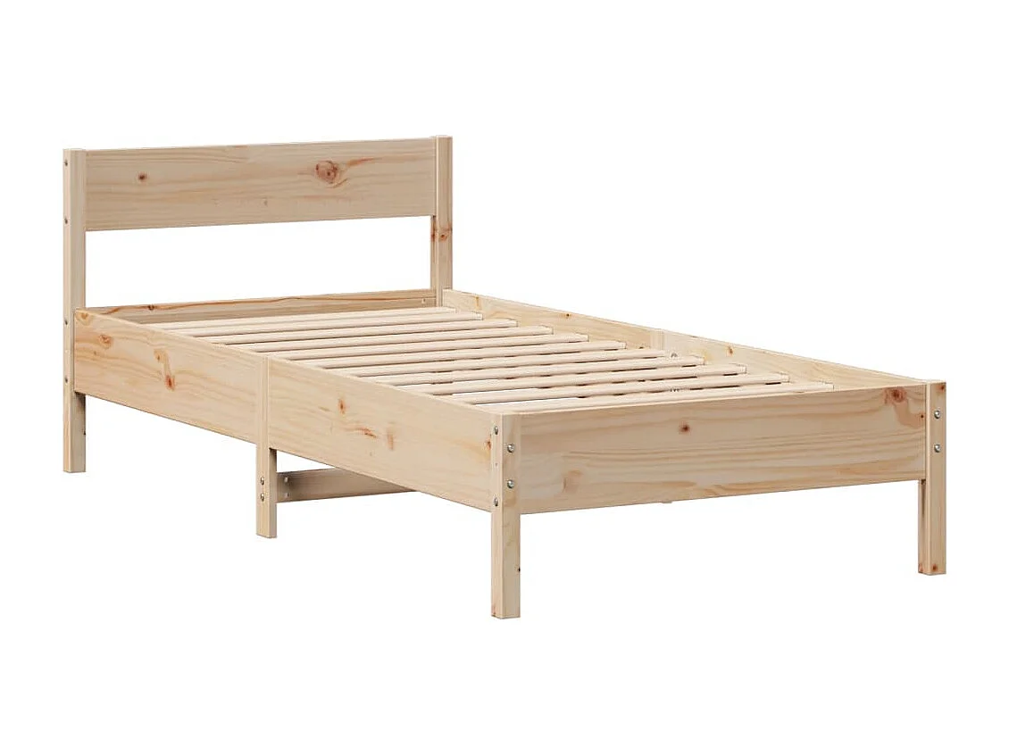 Lit bibliothèque sans matelas 90x190 cm bois de pin massif