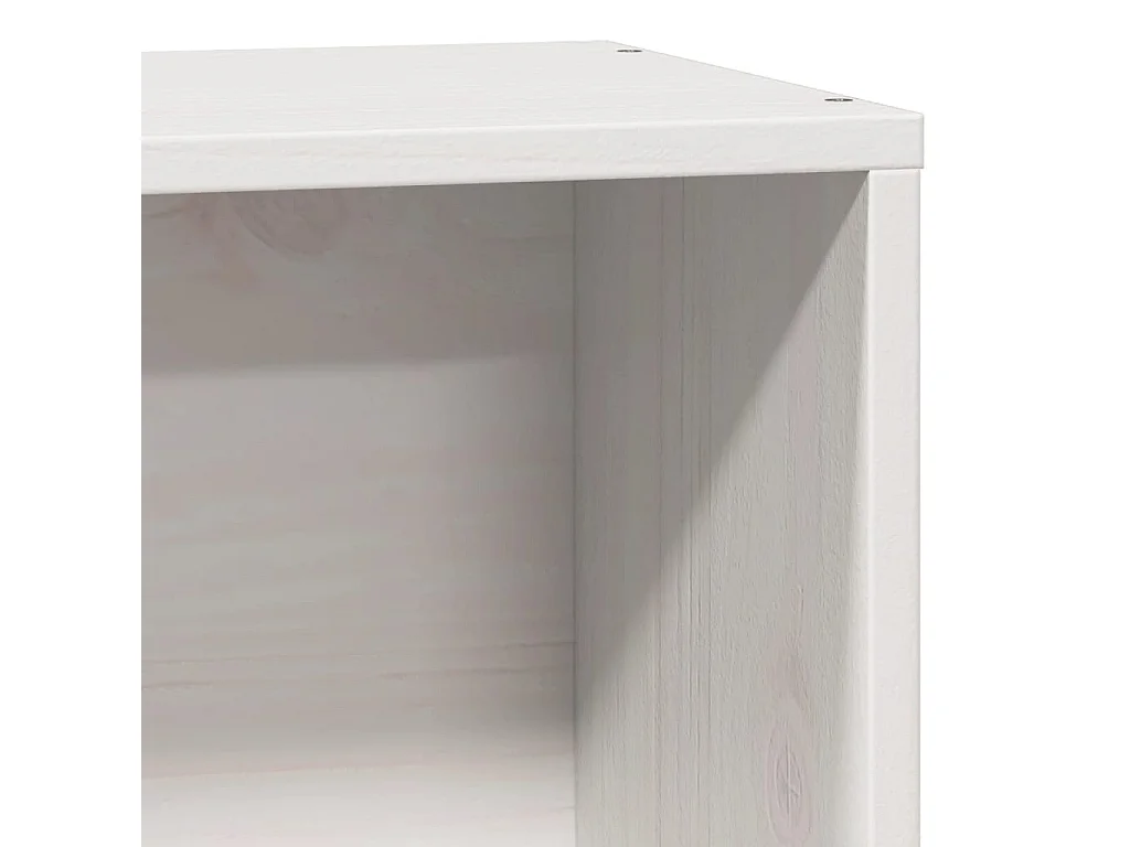 Lit bibliothèque sans matelas blanc 90x190cm bois de pin massif