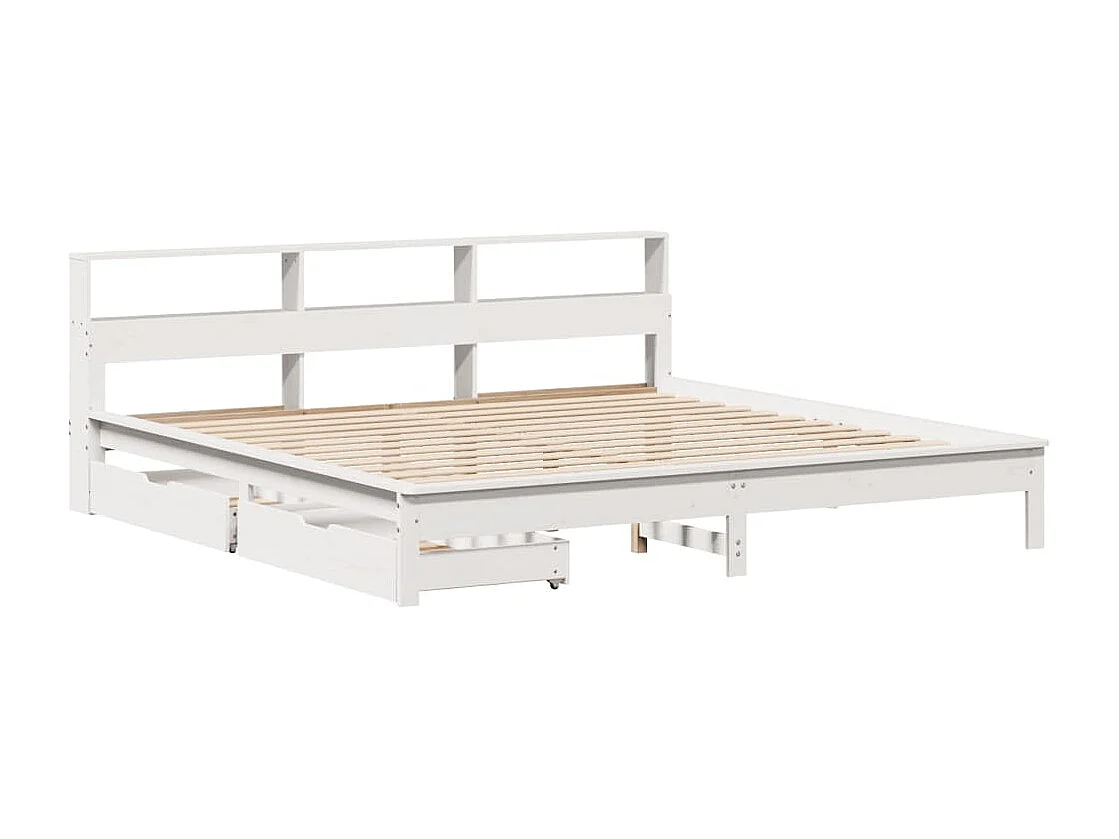 Giroletto con Libreria senza Materasso 180x200 cm in Legno Pino