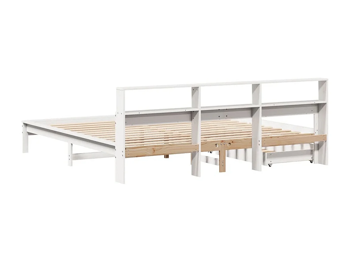 Giroletto con Libreria senza Materasso 180x200 cm in Legno Pino