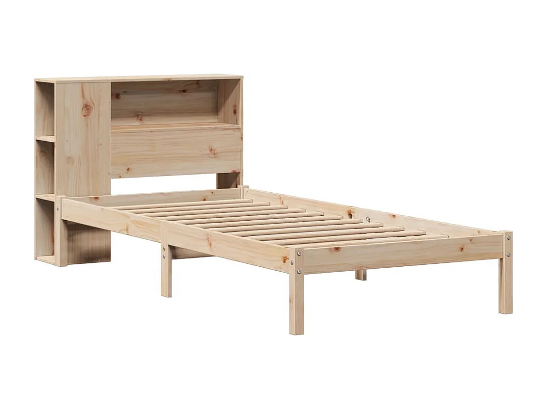 Letto Libreria senza Materasso 90x190 cm Legno Massello Pino