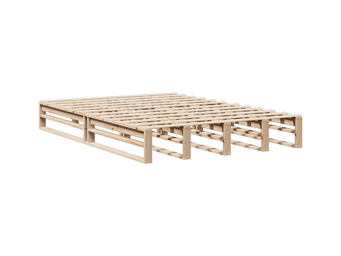 Bed met boekenkast zonder matras massief hout 140x200 cm