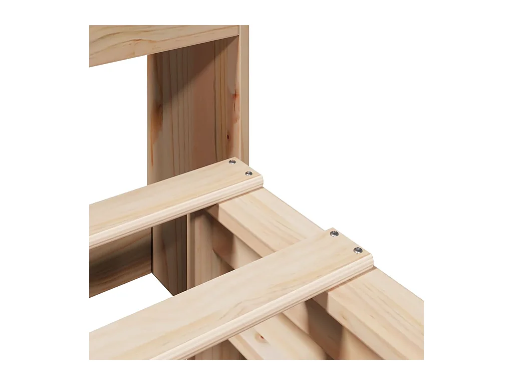 Bed met boekenkast zonder matras massief hout 140x200 cm