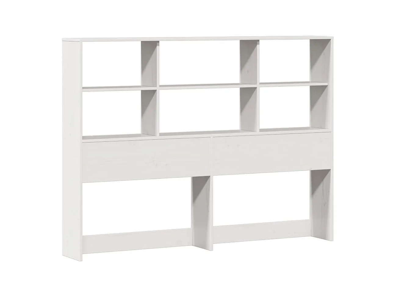 Lit bibliothèque sans matelas blanc 180x200 cm bois pin massif